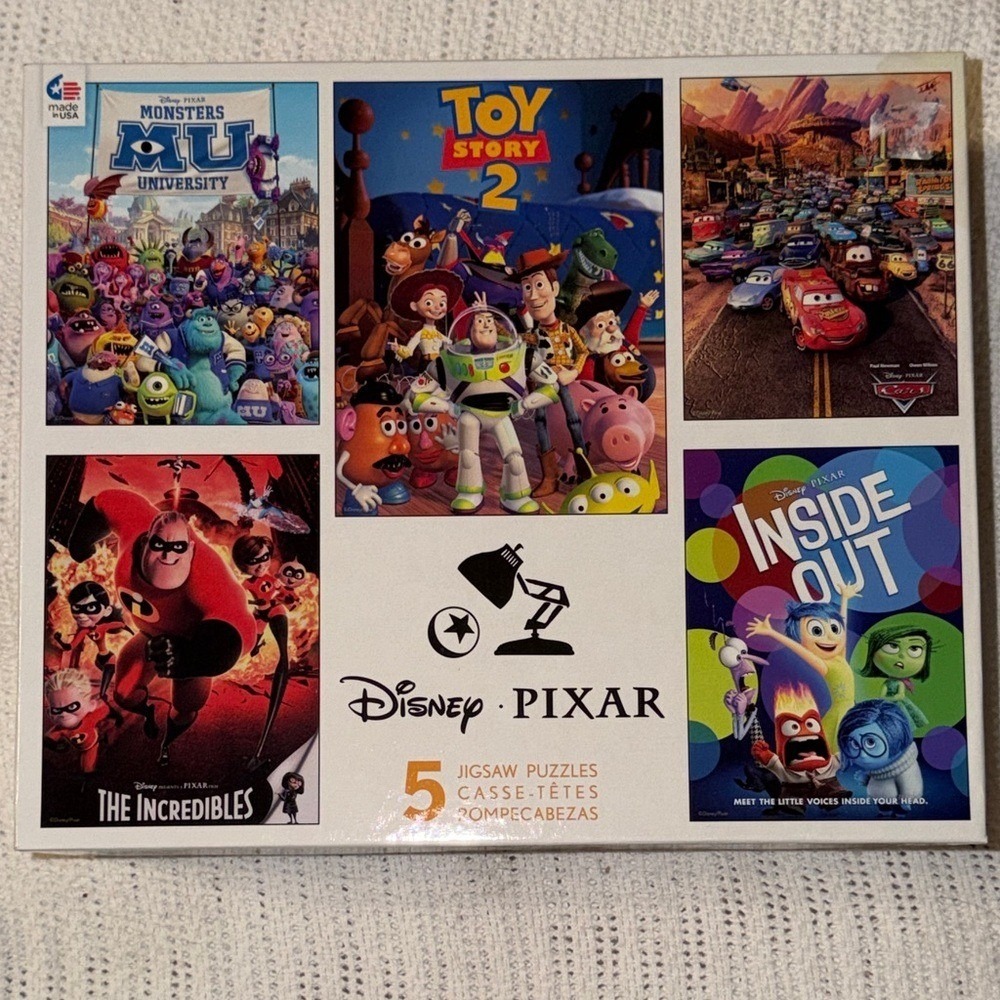 Disney Pixar Ceaco 5 Jigsaw Puzzle Set Toyβ Story Monsters Inc Cars 3704-1